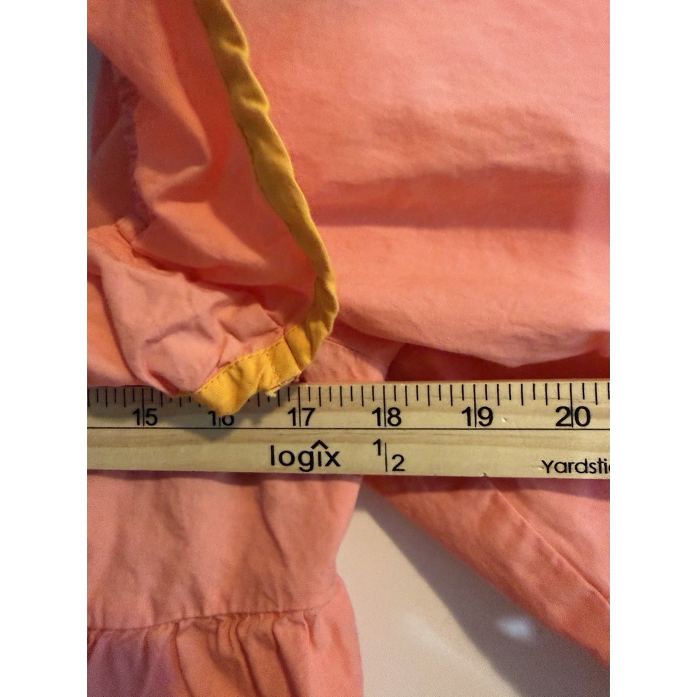 Maeve by Anthropologie Pink Ruffle Square Neck Tie Back 3/4 Sleeve Blouse S - Picture 11 of 11